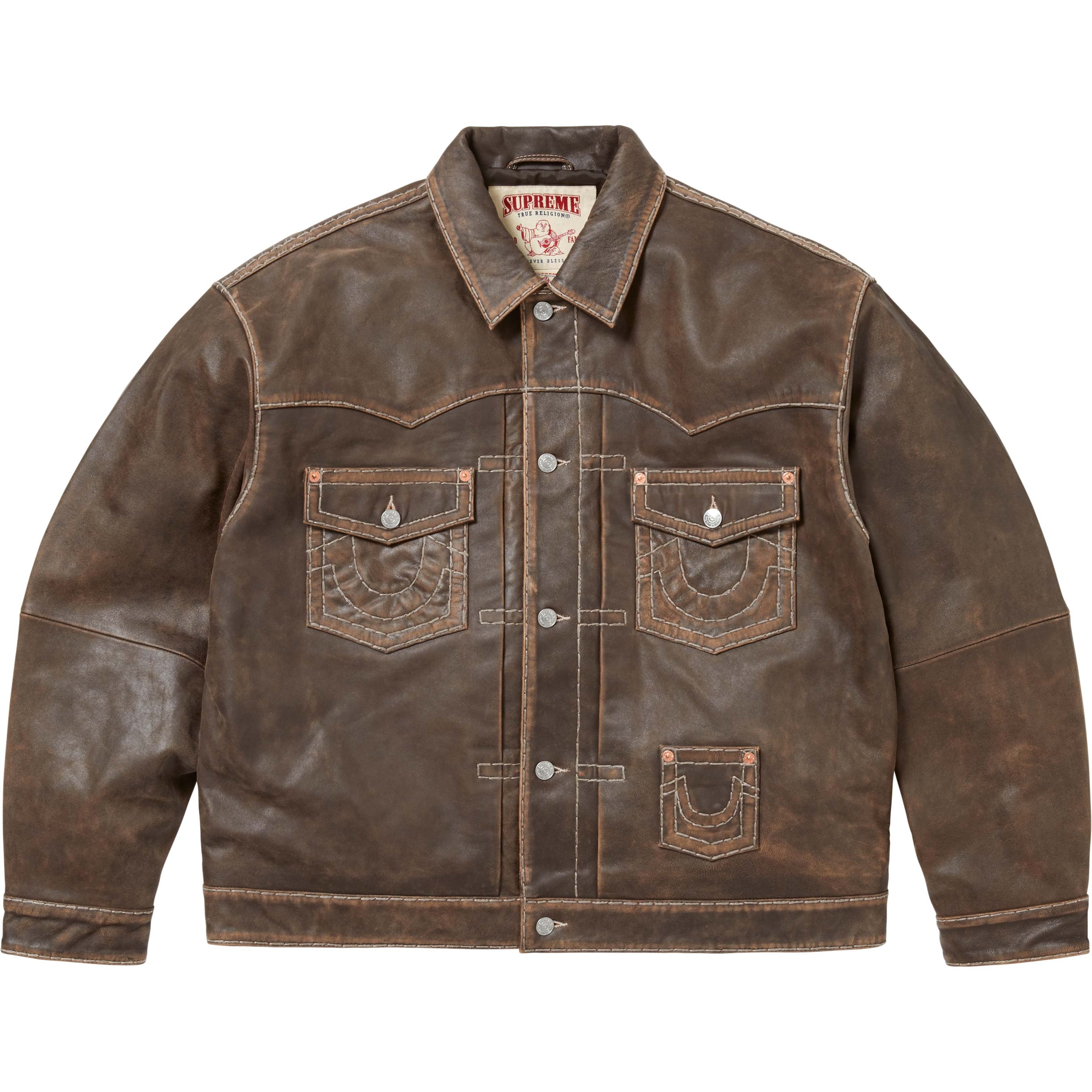 Supreme®/True Religion® Leather Trucker Jacket view 8